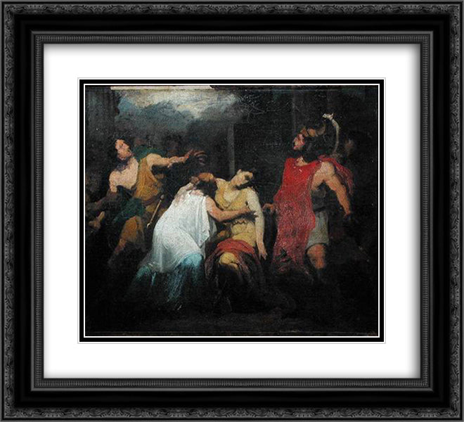 Study for the Death of Lucretia 22x20 Black Ornate Wood Framed Art Print Poster with Double Matting by Guerin, Pierre Narcisse