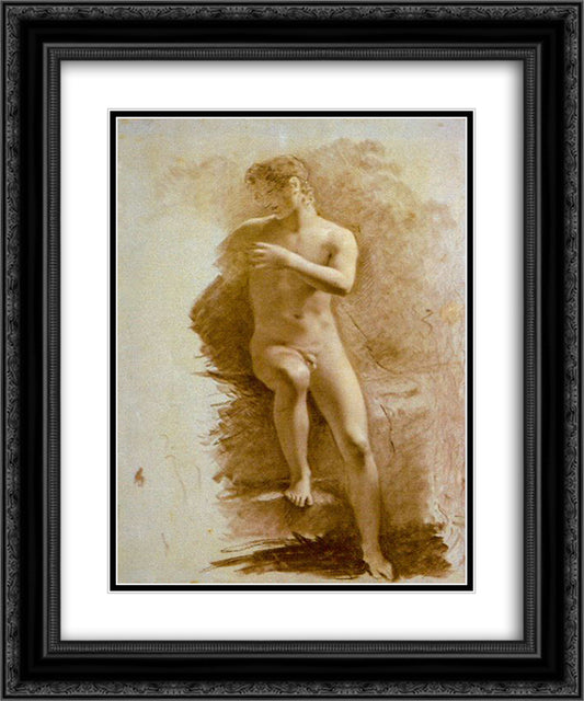 Adonis 20x24 Black Ornate Wood Framed Art Print Poster with Double Matting by Prud'hon, Pierre Paul