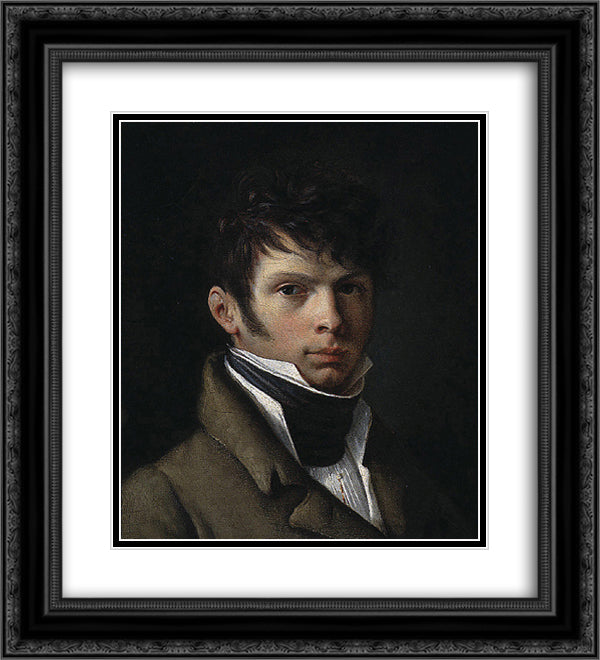 Arnauld de Beaufort 20x22 Black Ornate Wood Framed Art Print Poster with Double Matting by Prud'hon, Pierre Paul