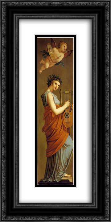 Arts, Wealth, Pleasure and Philosophy Arts 12x24 Black Ornate Wood Framed Art Print Poster with Double Matting by Prud'hon, Pierre Paul