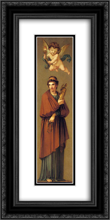 Arts, Wealth, Pleasure and Philosophy Philosophy 12x24 Black Ornate Wood Framed Art Print Poster with Double Matting by Prud'hon, Pierre Paul