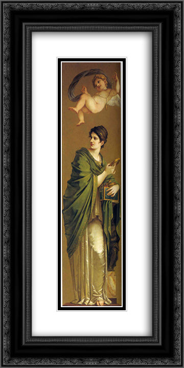 Arts, Wealth, Pleasure and Philosophy Wealth 12x24 Black Ornate Wood Framed Art Print Poster with Double Matting by Prud'hon, Pierre Paul