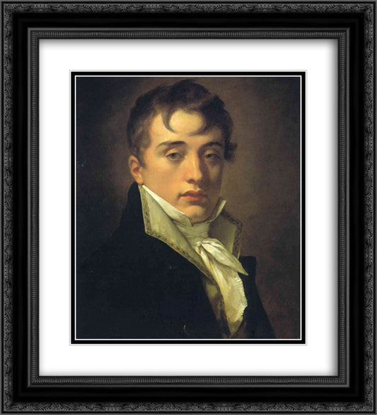 David Jonston 20x22 Black Ornate Wood Framed Art Print Poster with Double Matting by Prud'hon, Pierre Paul