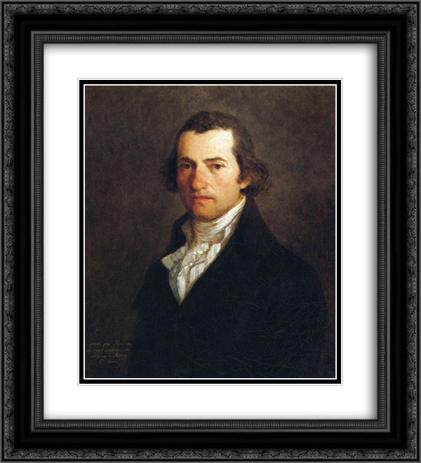 Etienne Renon de Franois 20x22 Black Ornate Wood Framed Art Print Poster with Double Matting by Prud'hon, Pierre Paul