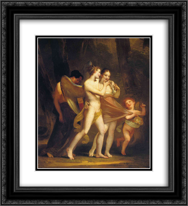 Love Seduces Innocence, Pleasure Entraps, and Remorse Follows 20x22 Black Ornate Wood Framed Art Print Poster with Double Matting by Prud'hon, Pierre Paul