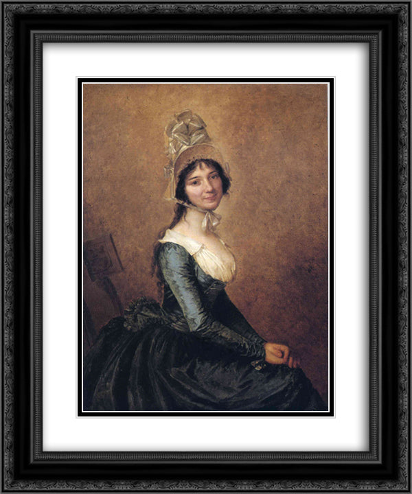 Madame Copia 20x24 Black Ornate Wood Framed Art Print Poster with Double Matting by Prud'hon, Pierre Paul