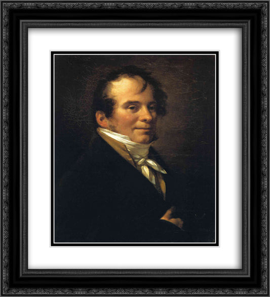 Monsieur Lavallee 20x22 Black Ornate Wood Framed Art Print Poster with Double Matting by Prud'hon, Pierre Paul