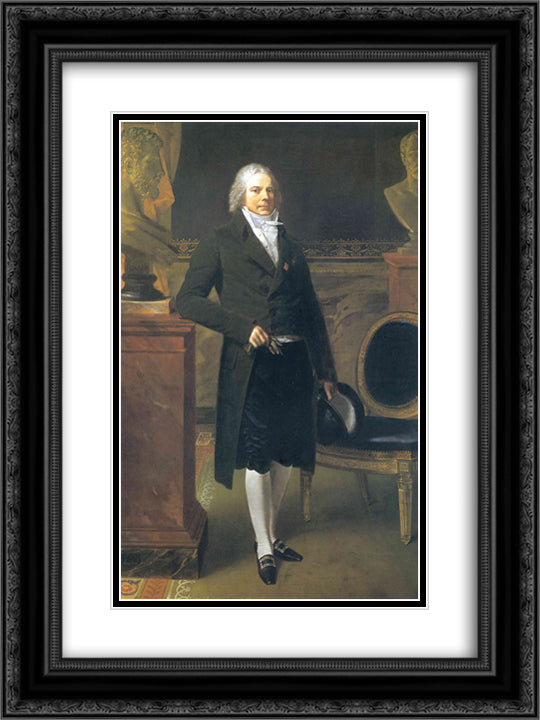 Portrait of Charles Maurice de Talleyrand-Perigord 18x24 Black Ornate Wood Framed Art Print Poster with Double Matting by Prud'hon, Pierre Paul