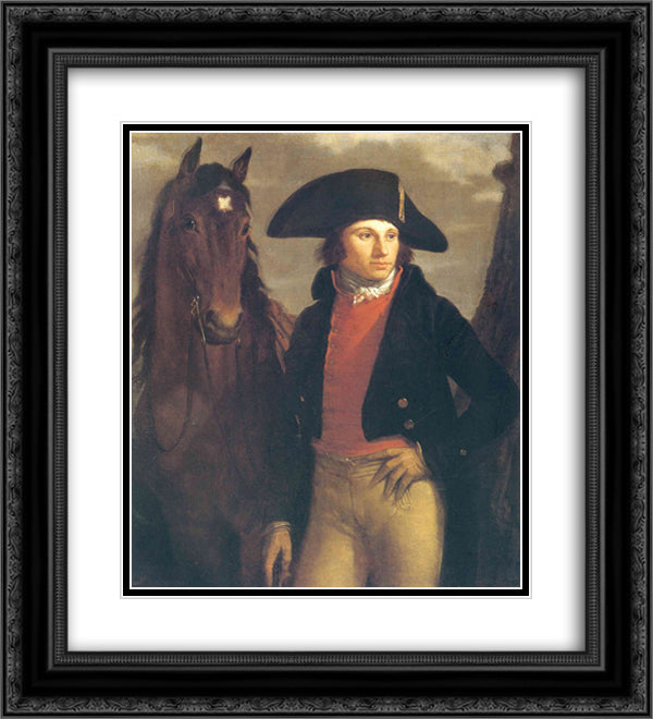 Portrait of Georges Anthony 20x22 Black Ornate Wood Framed Art Print Poster with Double Matting by Prud'hon, Pierre Paul