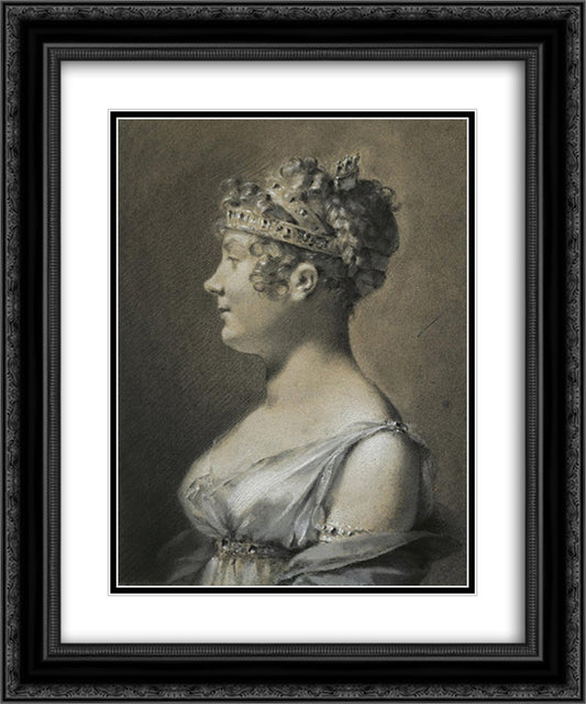 Portrait of Princess Catherine Talleyrand 20x24 Black Ornate Wood Framed Art Print Poster with Double Matting by Prud'hon, Pierre Paul