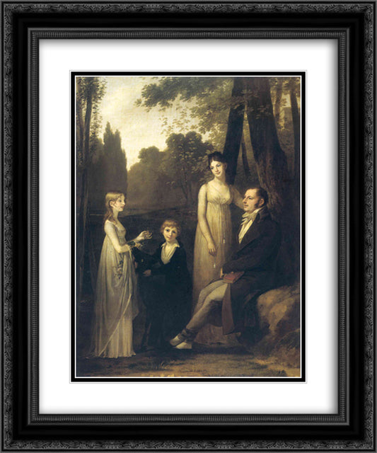 Portrait of Rutger Jan Schimmelpenninck and his family 20x24 Black Ornate Wood Framed Art Print Poster with Double Matting by Prud'hon, Pierre Paul