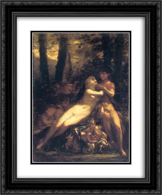 Study for Venus And Adonis 20x24 Black Ornate Wood Framed Art Print Poster with Double Matting by Prud'hon, Pierre Paul