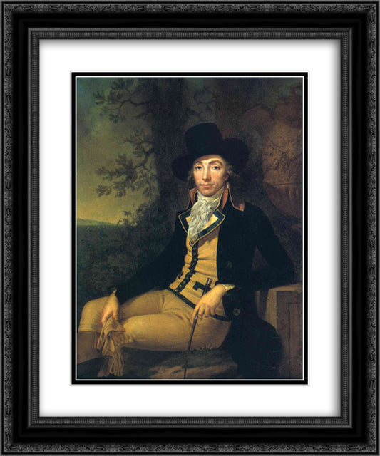 The Man in the Riding Habit 20x24 Black Ornate Wood Framed Art Print Poster with Double Matting by Prud'hon, Pierre Paul