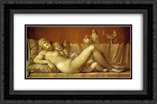 The Night 24x16 Black Ornate Wood Framed Art Print Poster with Double Matting by Prud'hon, Pierre Paul