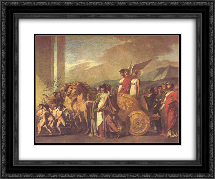 Triumph of Bonaparte and Peace (Sketch) 24x20 Black Ornate Wood Framed Art Print Poster with Double Matting by Prud'hon, Pierre Paul