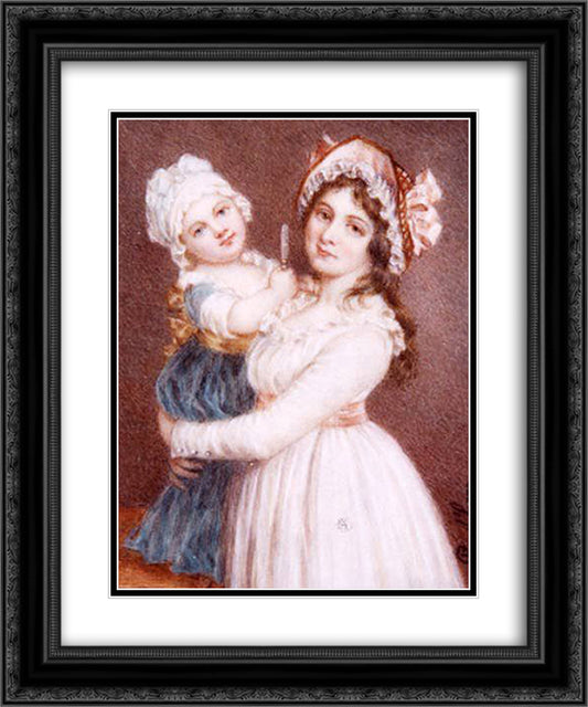 Untitled 20x24 Black Ornate Wood Framed Art Print Poster with Double Matting by Prud'hon, Pierre Paul