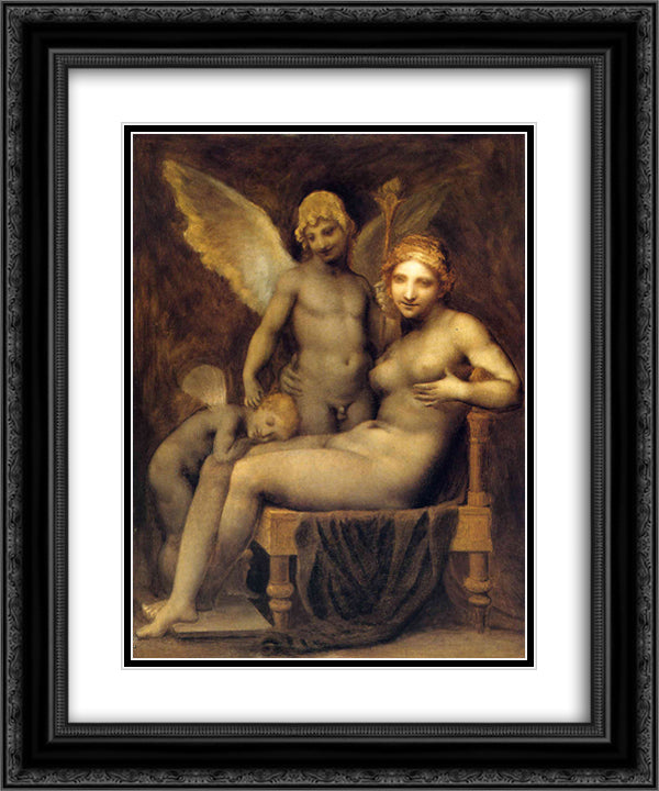 Venus, Hymen and Love 20x24 Black Ornate Wood Framed Art Print Poster with Double Matting by Prud'hon, Pierre Paul