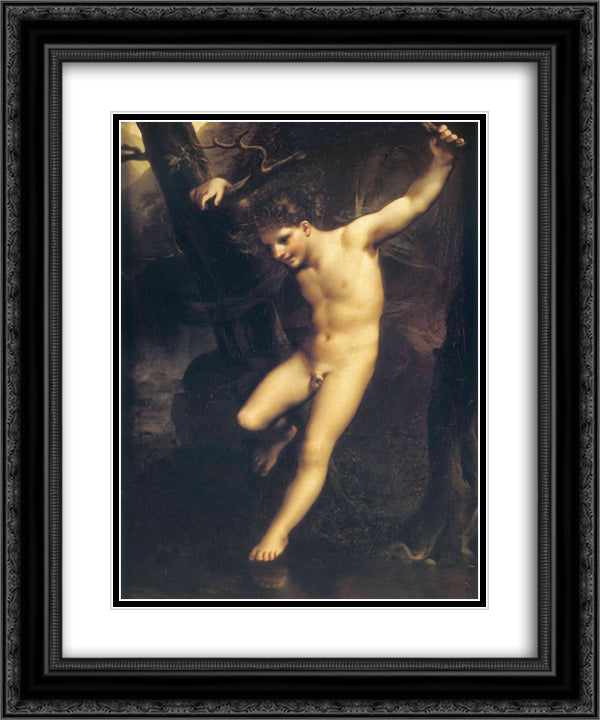 Young Zephyr balancing above water 20x24 Black Ornate Wood Framed Art Print Poster with Double Matting by Prud'hon, Pierre Paul