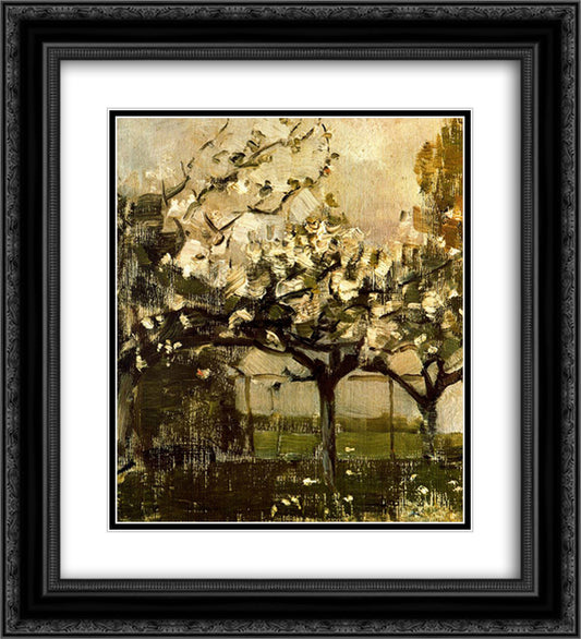 Alberi 20x22 Black Ornate Wood Framed Art Print Poster with Double Matting by Mondrian, Piet