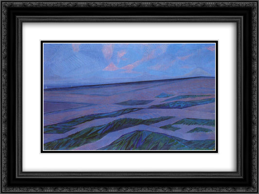 Dune Landscape 24x18 Black Ornate Wood Framed Art Print Poster with Double Matting by Mondrian, Piet