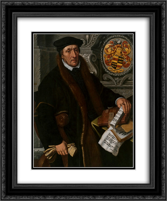 Portrait of Simon Marten Dircsz 20x24 Black Ornate Wood Framed Art Print Poster with Double Matting by Aertsen, Pieter