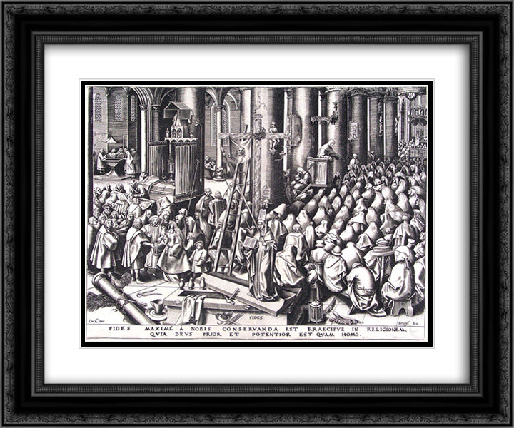 Faith 24x20 Black Ornate Wood Framed Art Print Poster with Double Matting by Bruegel the Elder, Pieter