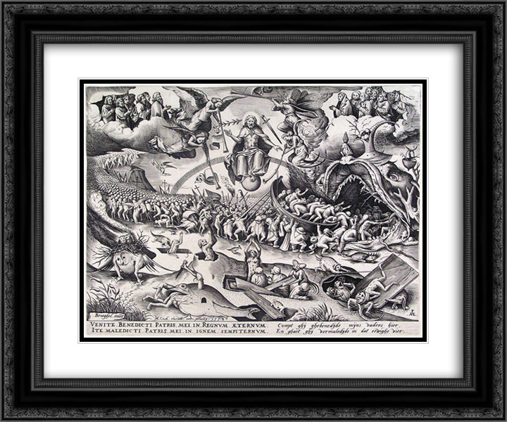Last Judgment 24x20 Black Ornate Wood Framed Art Print Poster with Double Matting by Bruegel the Elder, Pieter