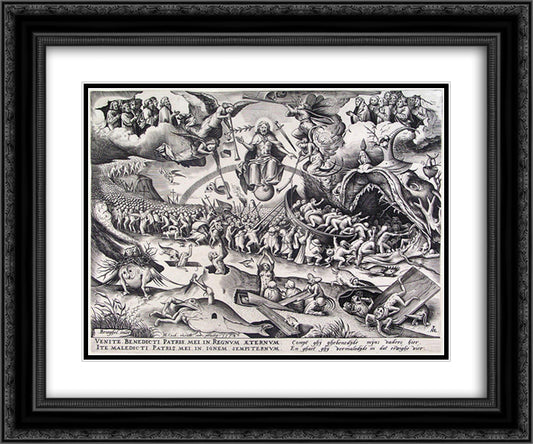 Last Judgment 24x20 Black Ornate Wood Framed Art Print Poster with Double Matting by Bruegel the Elder, Pieter