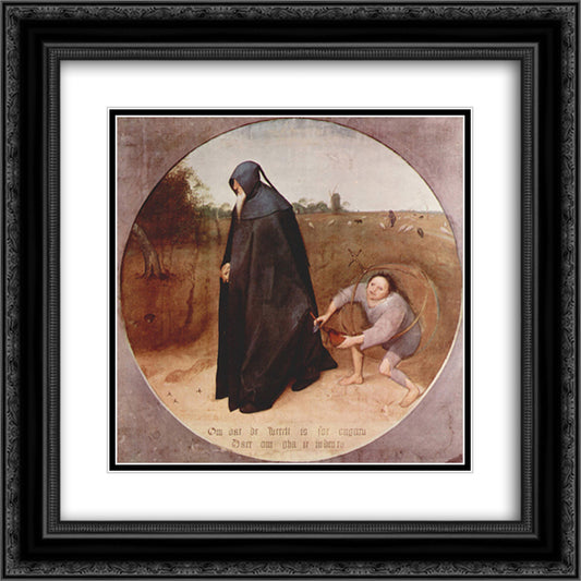 Misanthrope 20x20 Black Ornate Wood Framed Art Print Poster with Double Matting by Bruegel the Elder, Pieter