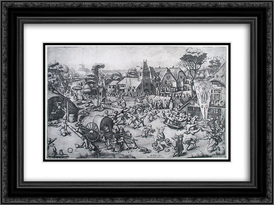 The Fair on St. George's Day 24x18 Black Ornate Wood Framed Art Print Poster with Double Matting by Bruegel the Elder, Pieter