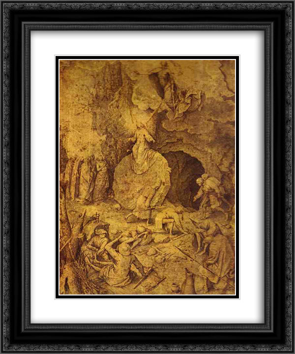 The Resurrection of Christ 20x24 Black Ornate Wood Framed Art Print Poster with Double Matting by Bruegel the Elder, Pieter