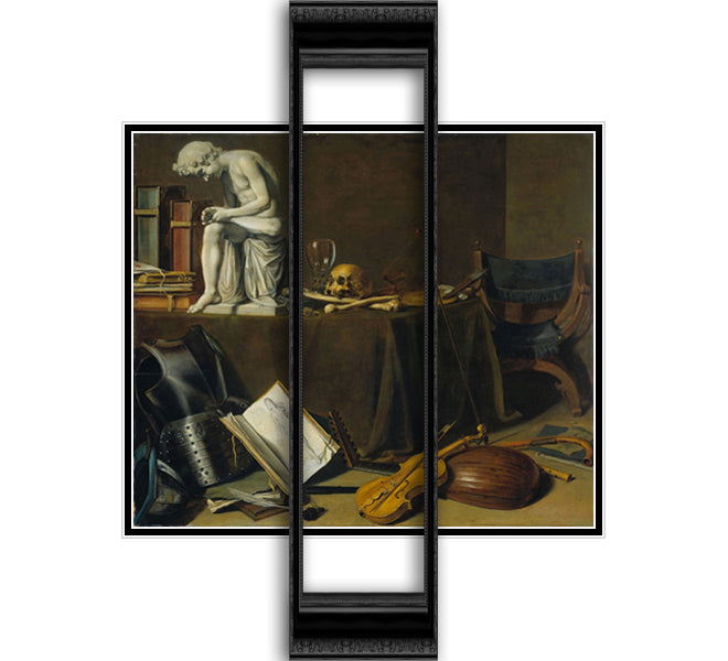 Vanitas Still-life 22x20 Black Ornate Wood Framed Art Print Poster with Double Matting by Claesz, Pieter