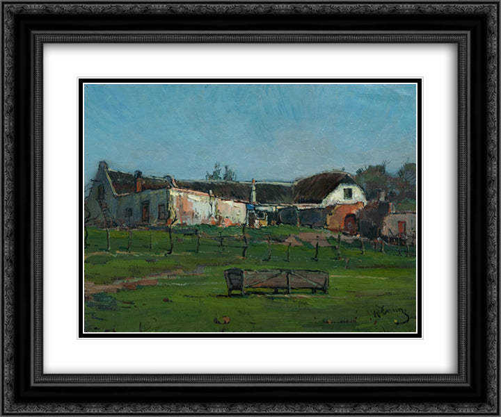 Backyard, Malta Farm, Observatory 24x20 Black Ornate Wood Framed Art Print Poster with Double Matting by Wenning, Pieter