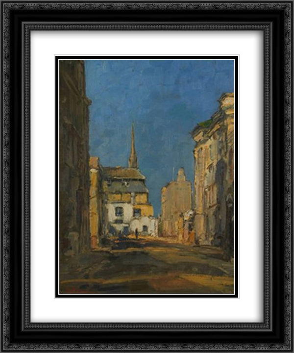 Keerom Street, Cape Town 20x24 Black Ornate Wood Framed Art Print Poster with Double Matting by Wenning, Pieter