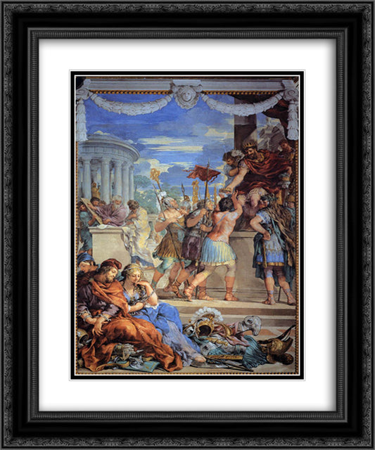 The Age of Bronze 20x24 Black Ornate Wood Framed Art Print Poster with Double Matting by Cortona, Pietro da