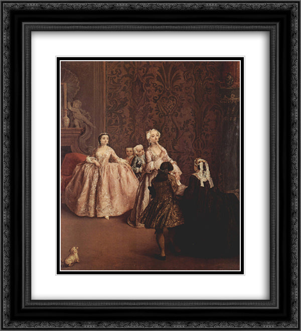 Presentation 20x22 Black Ornate Wood Framed Art Print Poster with Double Matting by Longhi, Pietro