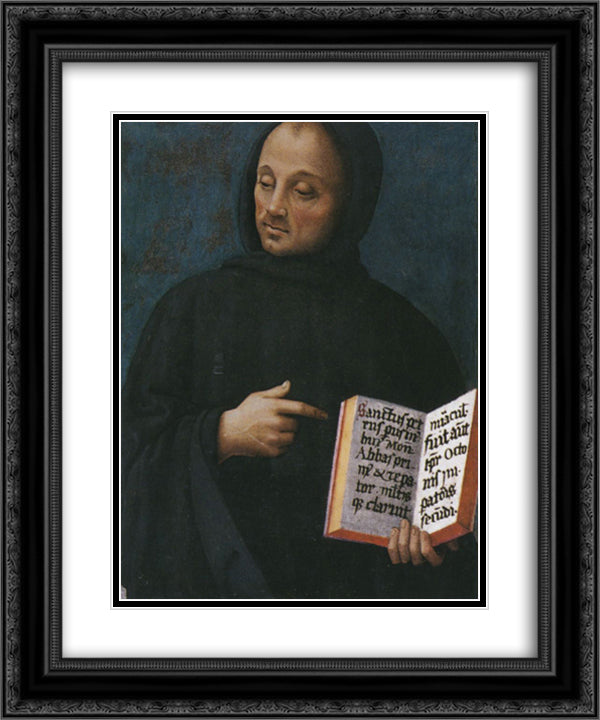 Polyptych of St. Peter (San Pietro Vincioli) 20x24 Black Ornate Wood Framed Art Print Poster with Double Matting by Perugino, Pietro