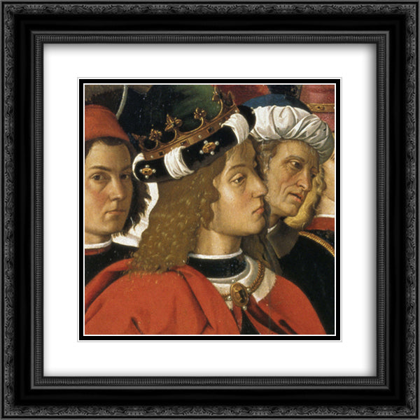 The Adoration of the Magi (particular detail) 20x20 Black Ornate Wood Framed Art Print Poster with Double Matting by Perugino, Pietro