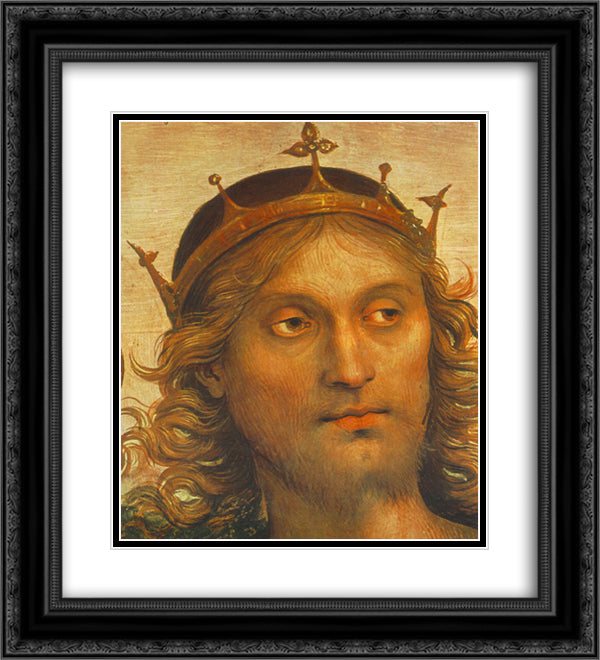 The Almighty with Prophets and Sybils (detail 2) 20x22 Black Ornate Wood Framed Art Print Poster with Double Matting by Perugino, Pietro
