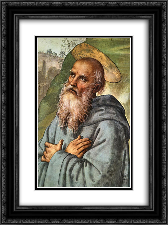 The Pazzi Crucifixion (detail 3) 18x24 Black Ornate Wood Framed Art Print Poster with Double Matting by Perugino, Pietro