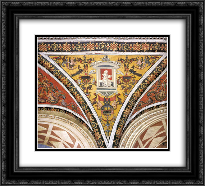 Ceiling decoration (detail) 22x20 Black Ornate Wood Framed Art Print Poster with Double Matting by Pinturicchio