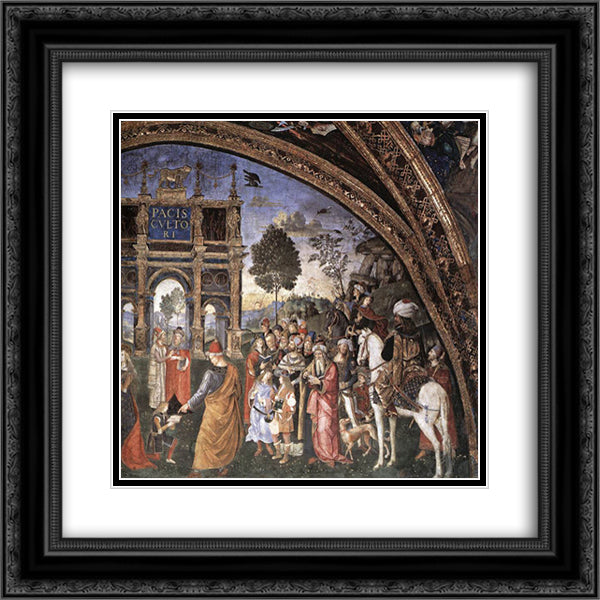 St Catherine's Disputation (detail) 20x20 Black Ornate Wood Framed Art Print Poster with Double Matting by Pinturicchio