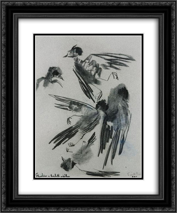 Mavis 20x24 Black Ornate Wood Framed Art Print Poster with Double Matting by Szanto, Piroska