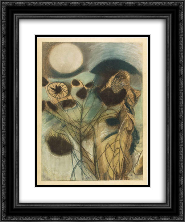 Pink Moon II 20x24 Black Ornate Wood Framed Art Print Poster with Double Matting by Szanto, Piroska