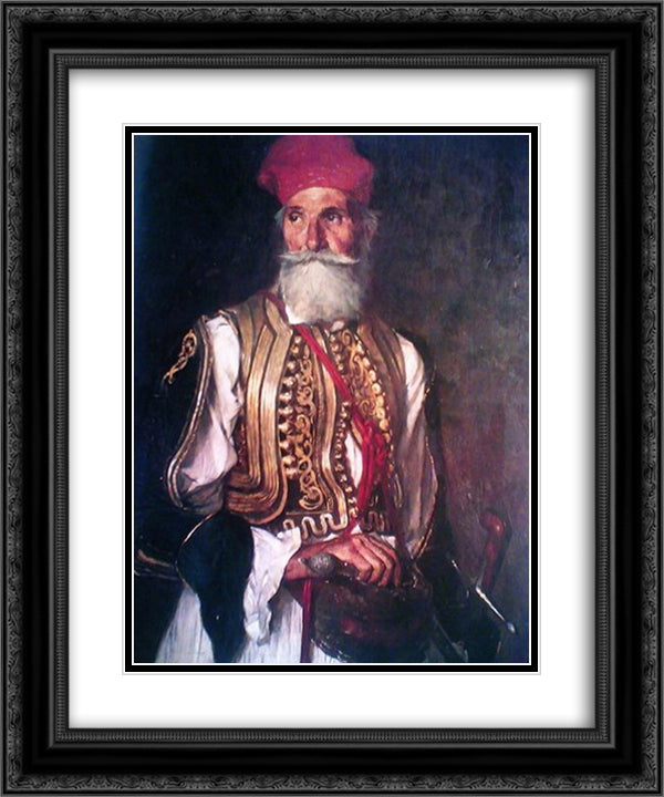 Captain Ben 20x24 Black Ornate Wood Framed Art Print Poster with Double Matting by Lembesis, Polychronis