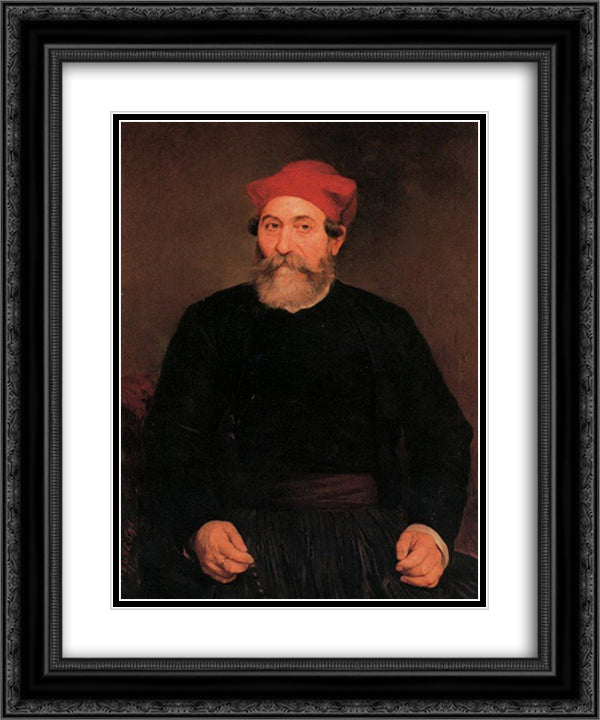 Captain Benes 20x24 Black Ornate Wood Framed Art Print Poster with Double Matting by Lembesis, Polychronis