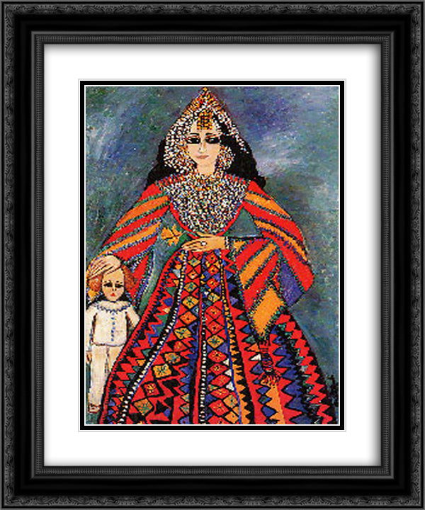 Divine Protection 20x24 Black Ornate Wood Framed Art Print Poster with Double Matting by Zeid, Princess Fahrelnissa