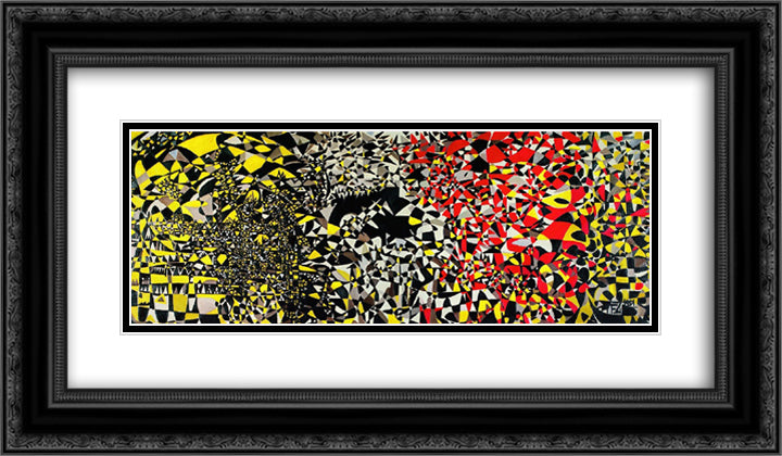 My Hell 24x14 Black Ornate Wood Framed Art Print Poster with Double Matting by Zeid, Princess Fahrelnissa