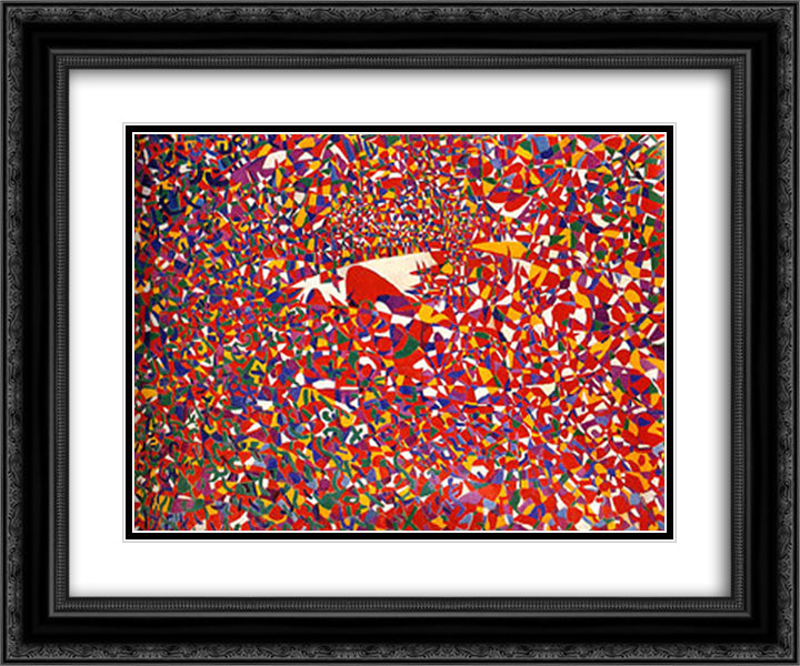 The arena of the Sun 24x20 Black Ornate Wood Framed Art Print Poster with Double Matting by Zeid, Princess Fahrelnissa