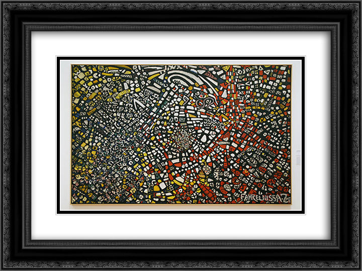 Triton Octopus 24x18 Black Ornate Wood Framed Art Print Poster with Double Matting by Zeid, Princess Fahrelnissa